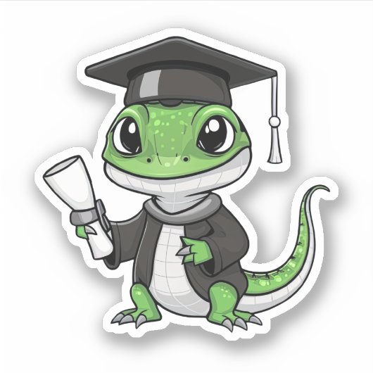 Lizard Gecko-Afstuderen Sticker (Voorkant)