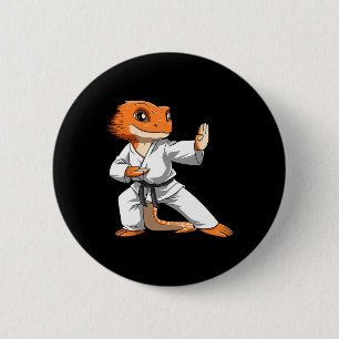 Lizard Karate Bearded Dragon-eigenaren Bearded Dra Ronde Button 5,7 Cm