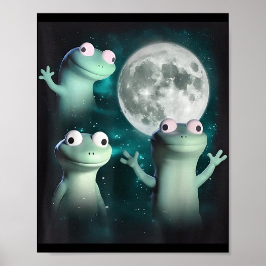 Lizard Lizard Funny Lizard Moon Trending Me Poster (Voorkant)
