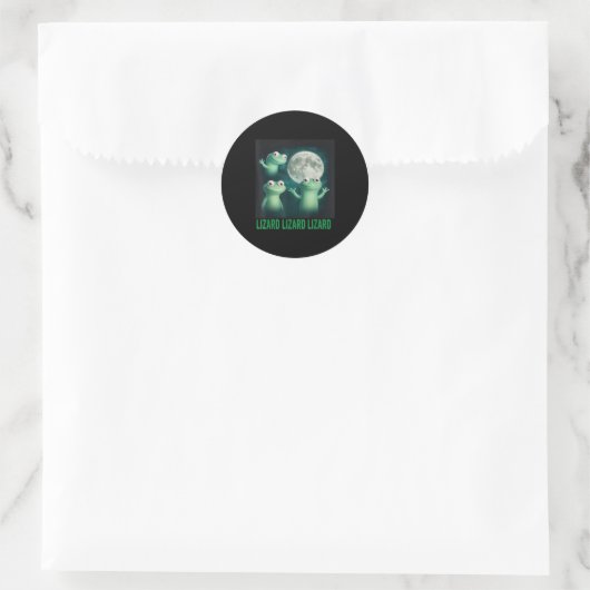 Lizard Lizard Funny Lizard Moon Trending Me Ronde Sticker (Tas)