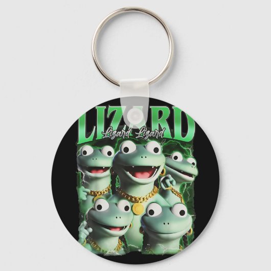 Lizard Lizard Funny Meme Lizard Bootleg Wei Sleutelhanger (Voorkant)