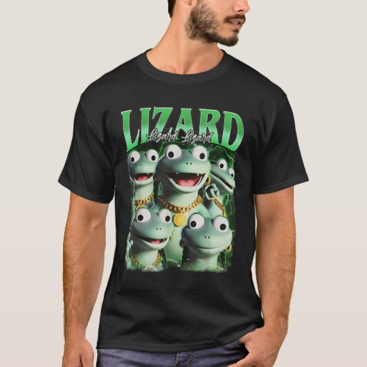 Lizard Lizard Funny Meme Lizard Bootleg Wei T-shirt (Voorkant)