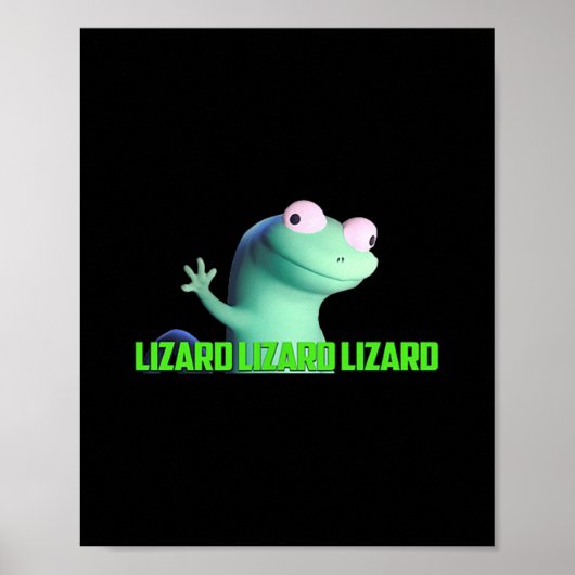 Lizard Lizard Funny Weirdcore Meme Viral Tr Poster (Voorkant)
