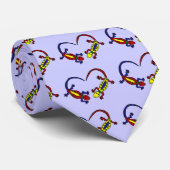Lizard Love Gecko Cartoon Stropdas (Opgerold)