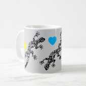 Lizard Lover Coffee Mug with Rainbow Hearts (Devant gauche)