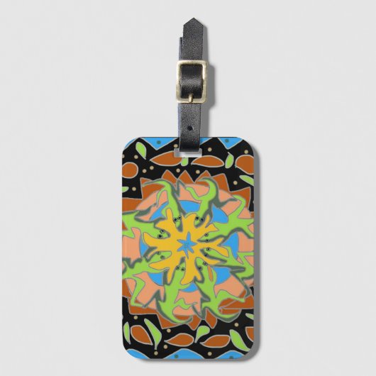 Lizard Mandala Bagagelabel (Voorkant (verticaal))