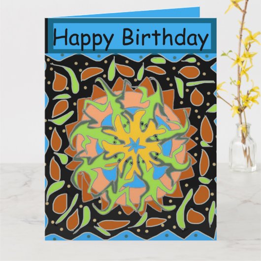 Lizard Mandala Kaart (Gele Bloem)