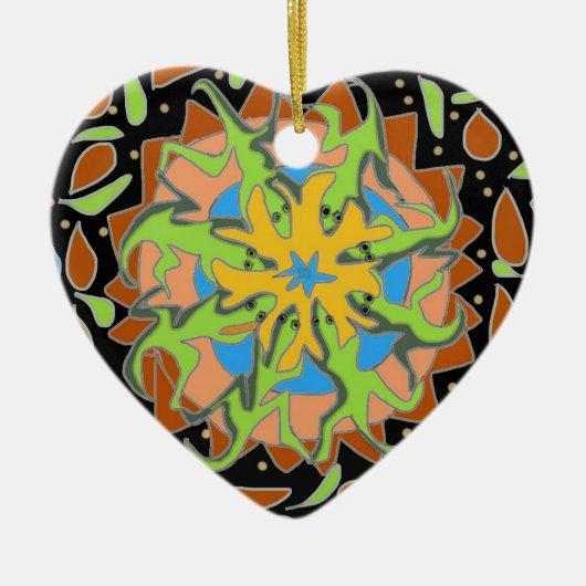 Lizard Mandala Keramisch Ornament (Voorkant)