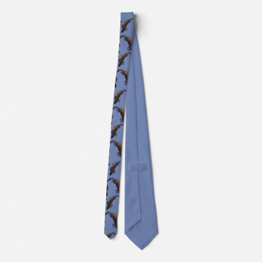 LIZARD PATTERN BLAUW via Slipperywindow Stropdas (Achterkant)