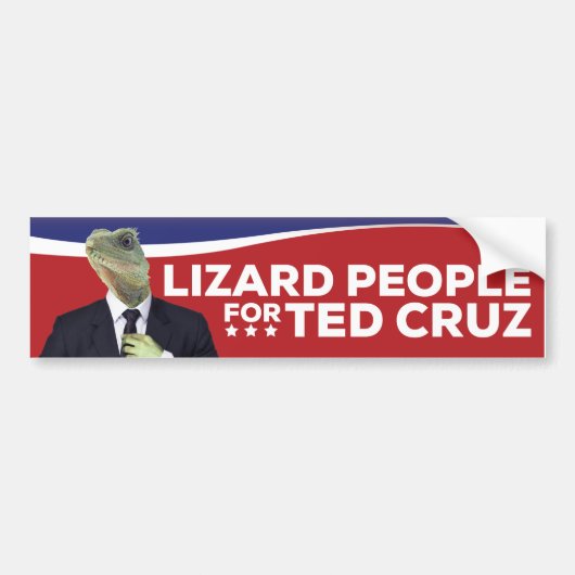 Lizard People for Ted Cruz Bumpersticker (Voorkant)