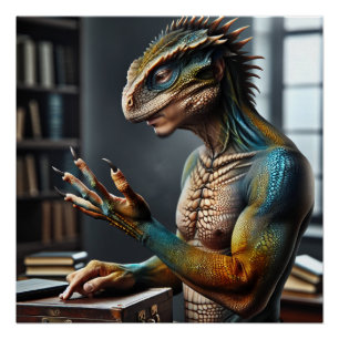 Lizard People Imaginaire Conspiration Poster Art