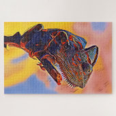 Lizard Portrait Peinture Art numérique Puzzle (Horizontal)