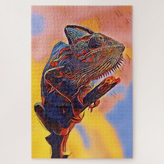 Lizard Portrait Peinture Art numérique Puzzle (Vertical)