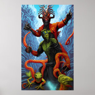 Lizard Power Bonanza - Ken Gage Surrealistische Ku Poster
