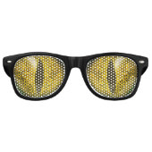 Lizard Reptilian Slit Eyes Black & Yellow Retro Zonnebril (Voorkant)