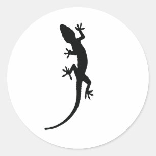 Lizard Silhouette Ronde Sticker