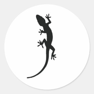Lizard Silhouette Ronde Sticker
