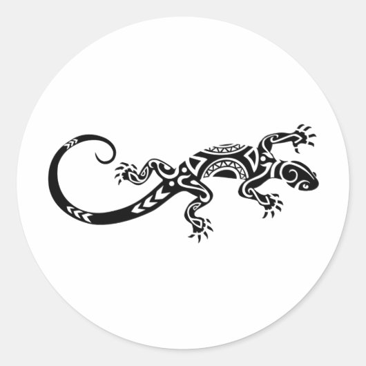 Lizard Tatto Ronde Sticker (Voorkant)
