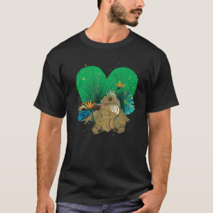 Lizard Tropical Monstera Leaves Animal Igu T-shirt