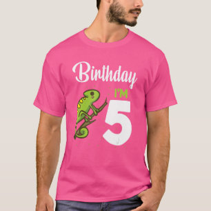 Lizard Verjaardag 5 jaar oude hagedis Kinder meisj T-shirt