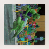 Lizard Warrior Lutte Grand Imaginaire Art Puzzle (Horizontal)