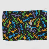Lizards de couleur Tribal Motif serviette de golf (Horizontal)