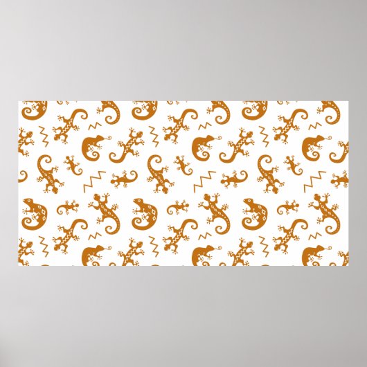 Lizards en kameleons naadloos patroon poster (Voorkant)