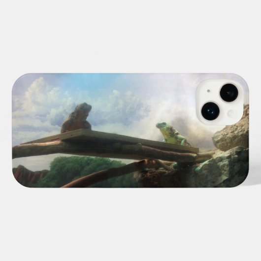 Lizards Face Off iPhone Case (Verso Horizontal)