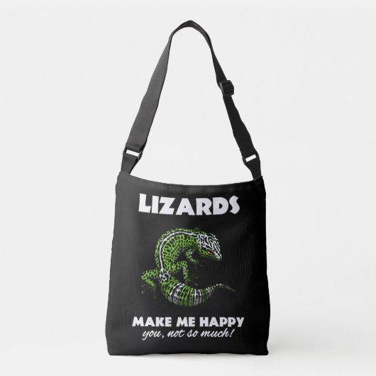 Lizards maken me blij met Cute Gecko Reptile Crossbody Tas (Voorkant)
