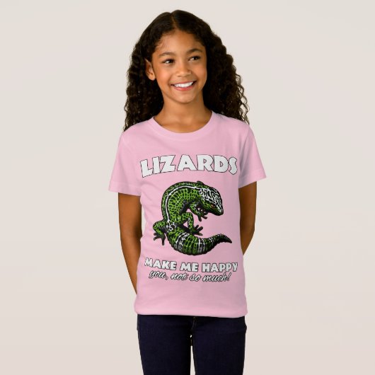 Lizards maken me blij met Cute Gecko Reptile T-shirt (Voorkant volledig)