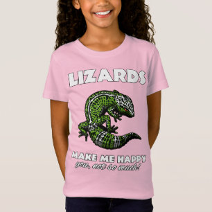 Lizards maken me blij met Cute Gecko Reptile T-shirt