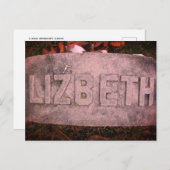 Lizzie Borden Grave Marker - Herfst River, MA Briefkaart (Voorkant / Achterkant)