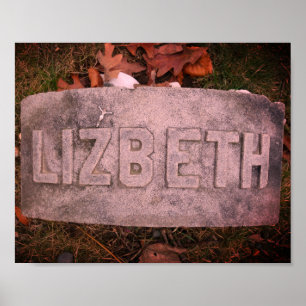 Lizzie Borden Gravestone "Lizbeth" Herfst, MA Poster
