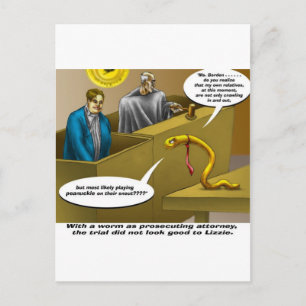 Lizzie Borden Proces Grappige Cartoon Cadeaus Briefkaart