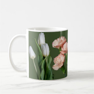  Lizzie naam  roze bloem bloemen Koffiemok