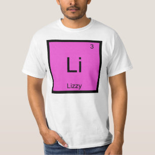 Lizzy Naam Chemie Element Periodiek Systeem T-shirt