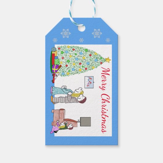 Lizzy's Mensen Kerst Verrassing Gift Labels Cadeaulabel (Voorkant)