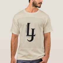 LJ Fashion Monogram T-Shirt - Minimalistisch zwart