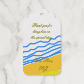 LJ Monogram Elegante Strandbruiloft Cadeaulabels (Achterkant)