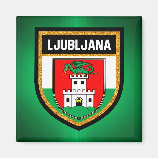 Ljubljana Flag Magneet (Voorkant)