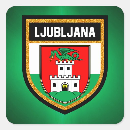 Ljubljana Flag Vierkante Sticker (Voorkant)