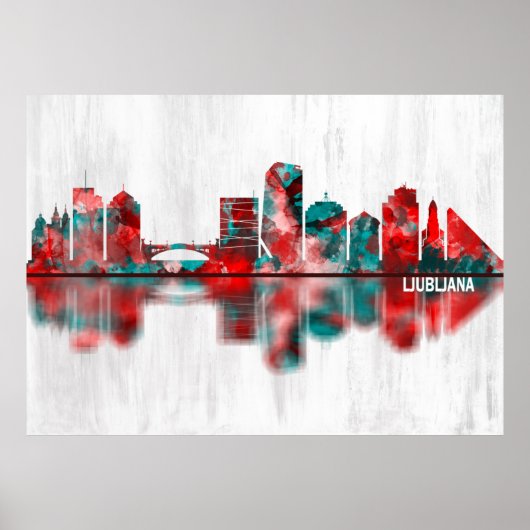 Ljubljana Skyline Poster (Voorkant)