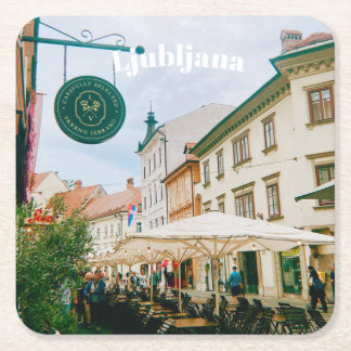Ljubljana, Slovenia Vierkante Kartonnen Onderzetter