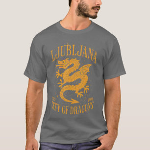Ljubljana Slovenië Est 11 Stad van Draken Vintage T-shirt