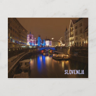 Ljubljana Slovenië in december Briefkaart