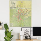  Ljubljana Slovenië Map (1902) Poster (Thuiskantoor)