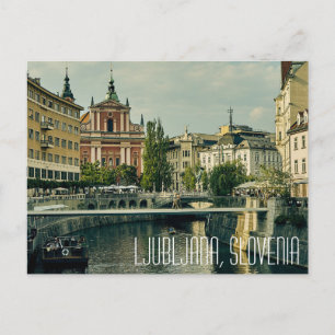 Ljubljana, Slovenië mooi stadsplein Briefkaart
