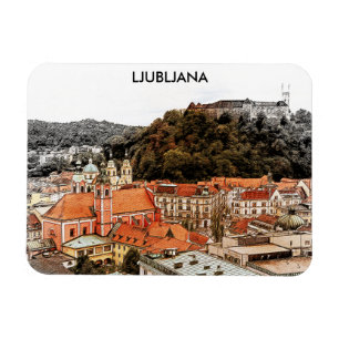 Ljubljana Slovenië Stad Uitzicht Magneet