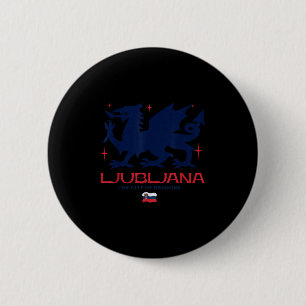 Ljubljana Slovenië Stad Van Draken Patriottische D Ronde Button 5,7 Cm