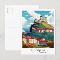Ljubljana Slovenië Travel Portret Illustratie
